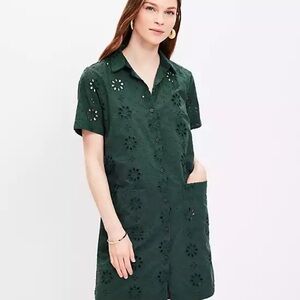 slim fit dress slacks Loft Green Floral Wrap Dress- Size 12 – The Saved Collection main image 1